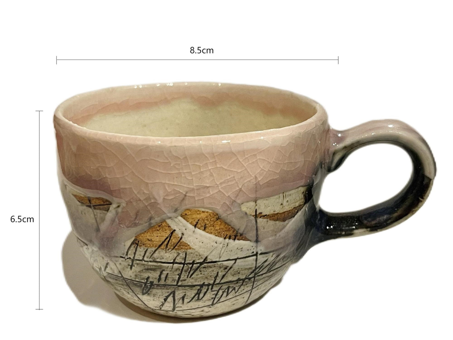 2023310/2023311/2023312 Pink/Sky Blue/Dark Blue Handmade Cup 8.5*6.5cm