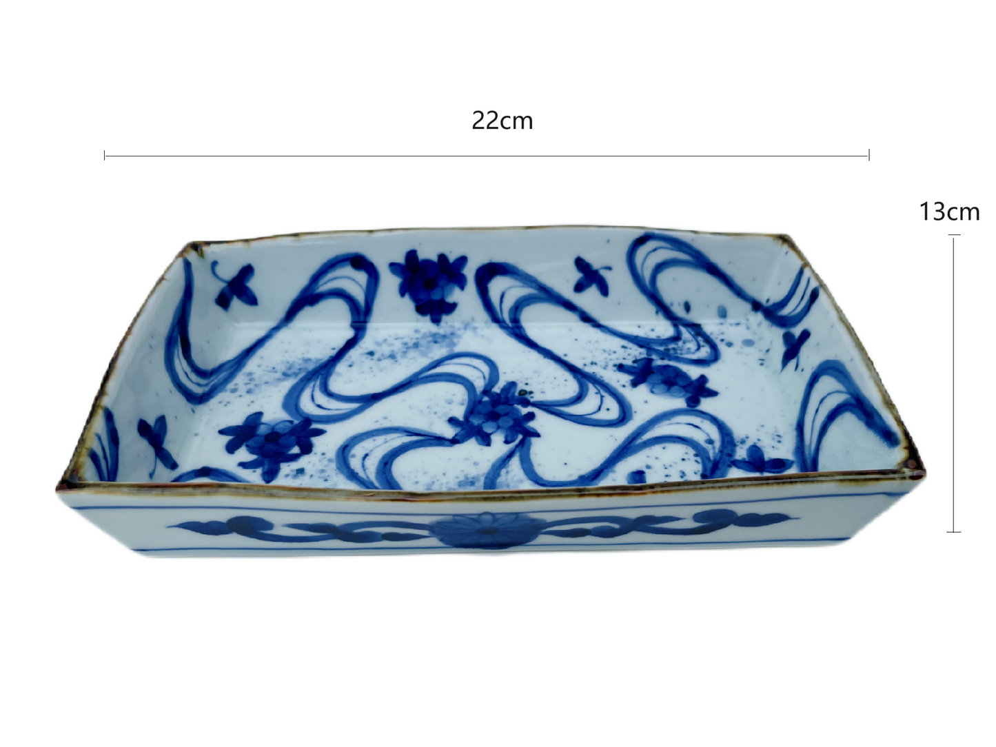 2023340 Ran Fu Flowing Rectangular Deep Plate 28*15*2cm With Gift Box