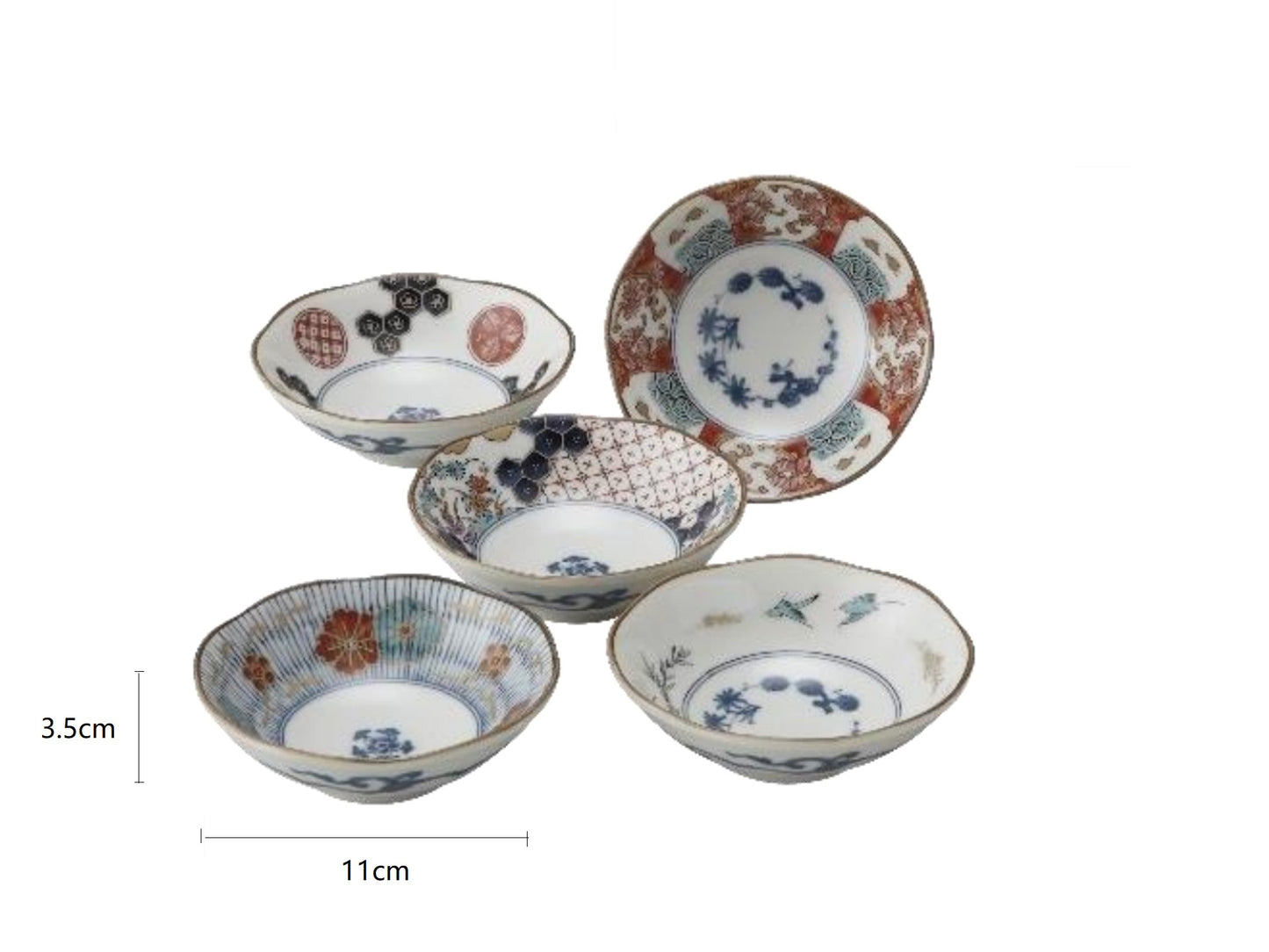 2023401set Ran Jin Gu Small Bowl 11*3.5cm 5Pcs/Unit With Gift Box