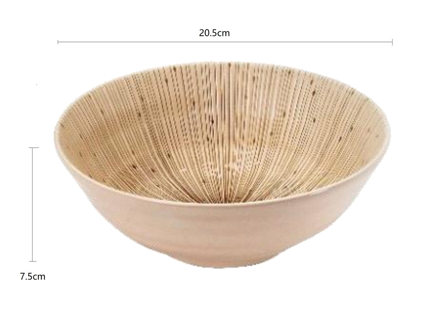 2023414 Qian Duan Lines White No.6.8 Salad Bowl 20.5*7.5cm