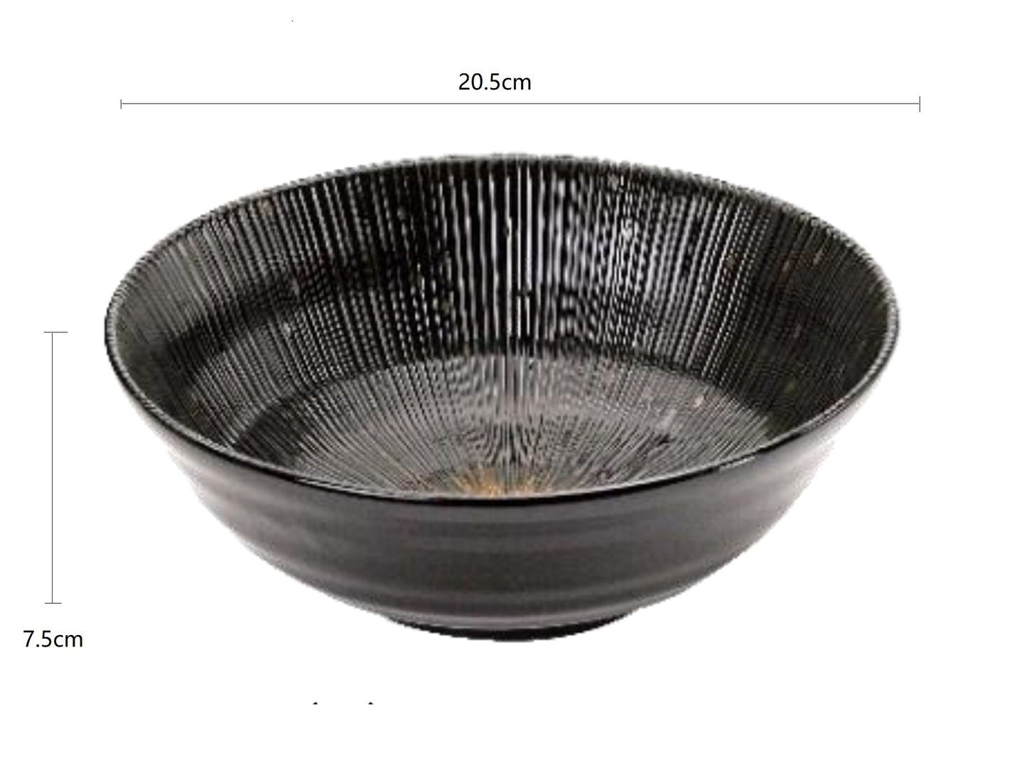 2023415 Qian Duan Lines Black No.6.8 Salad Bowl 20.5*7.5cm