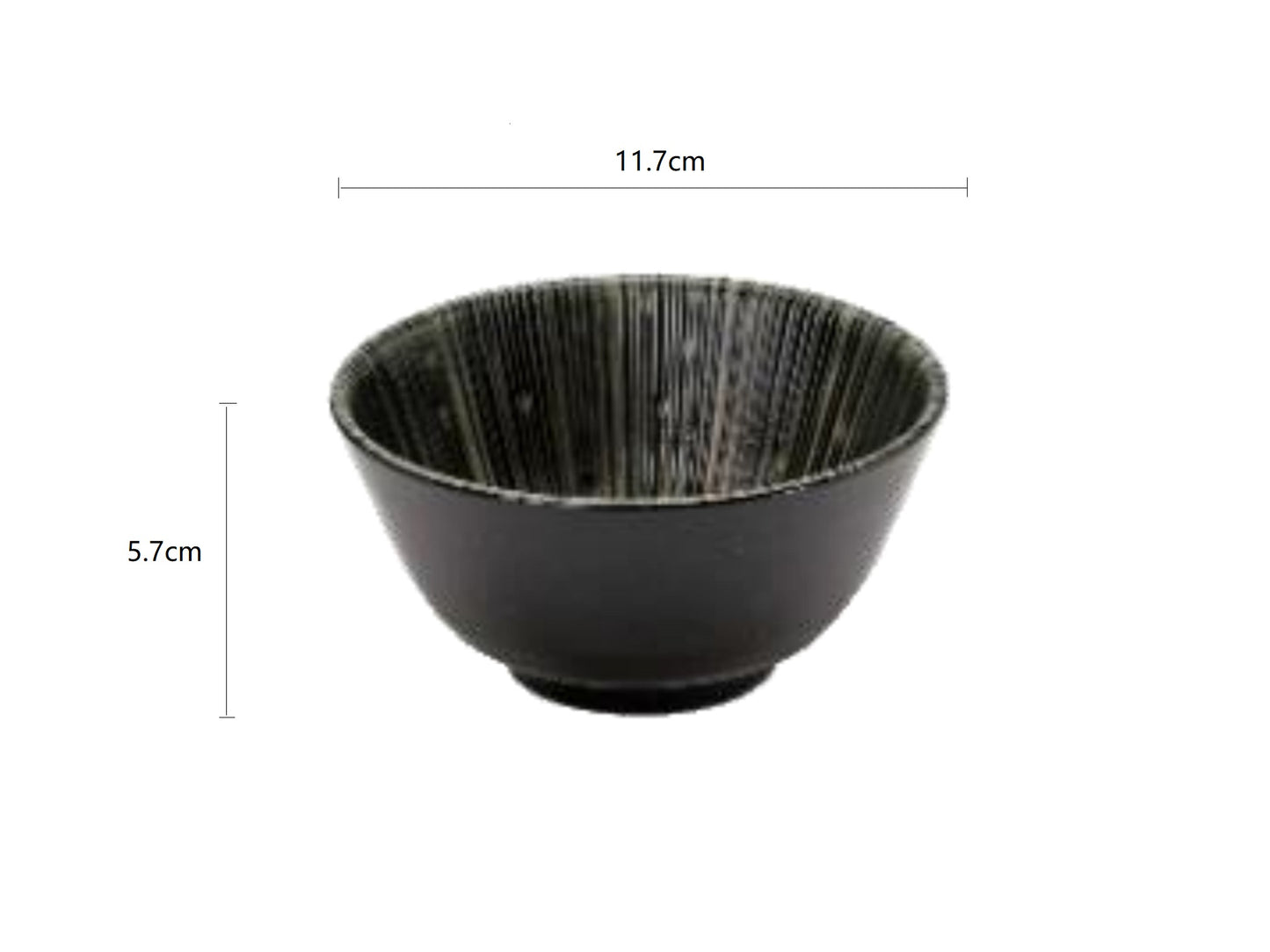 2023417 Qian Duan Lines Black No.3.8 Bowl 11.7*5.7cm