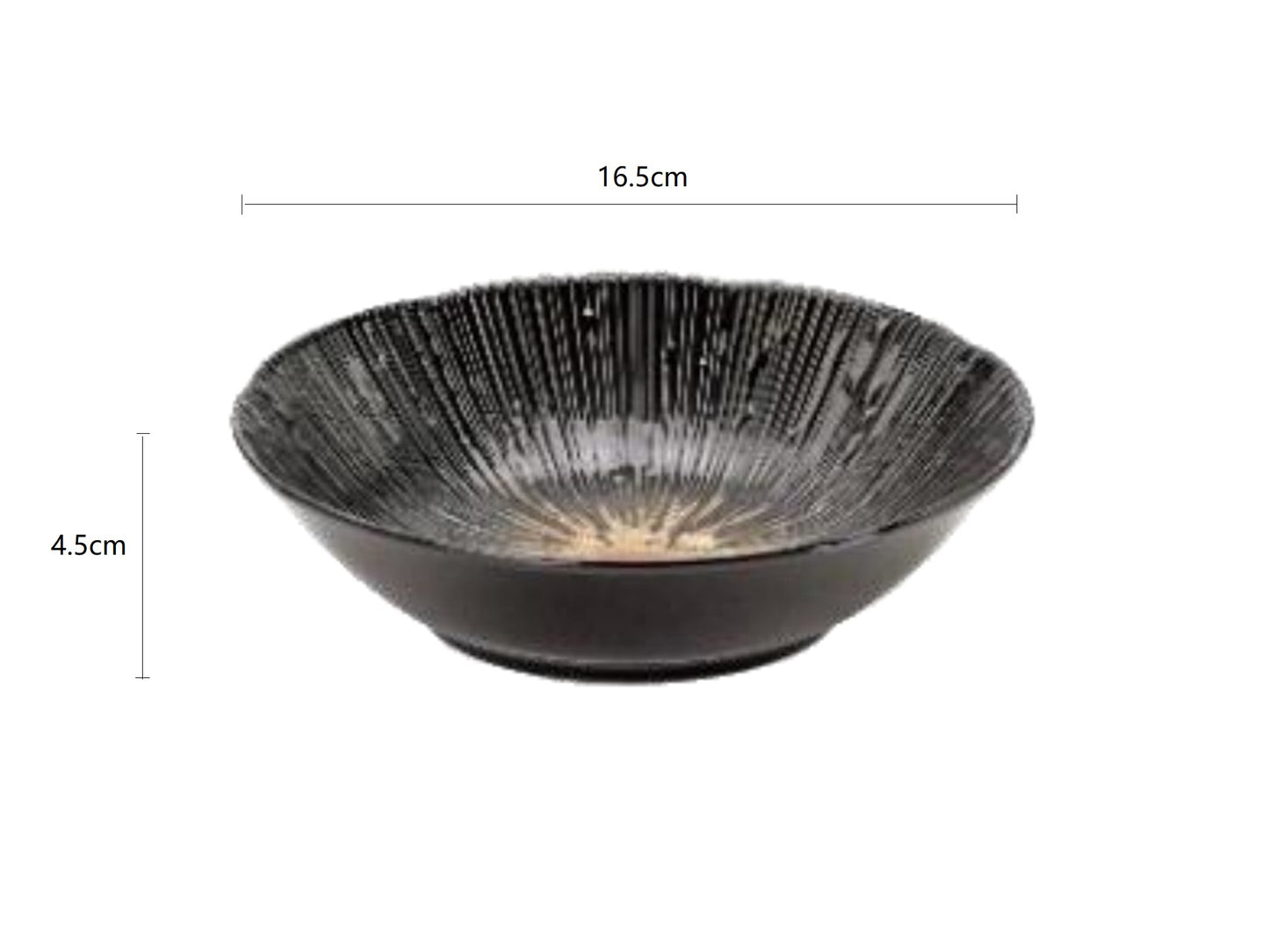 2023419 Qian Duan Lines Black Bowl 16.5*4.5cm