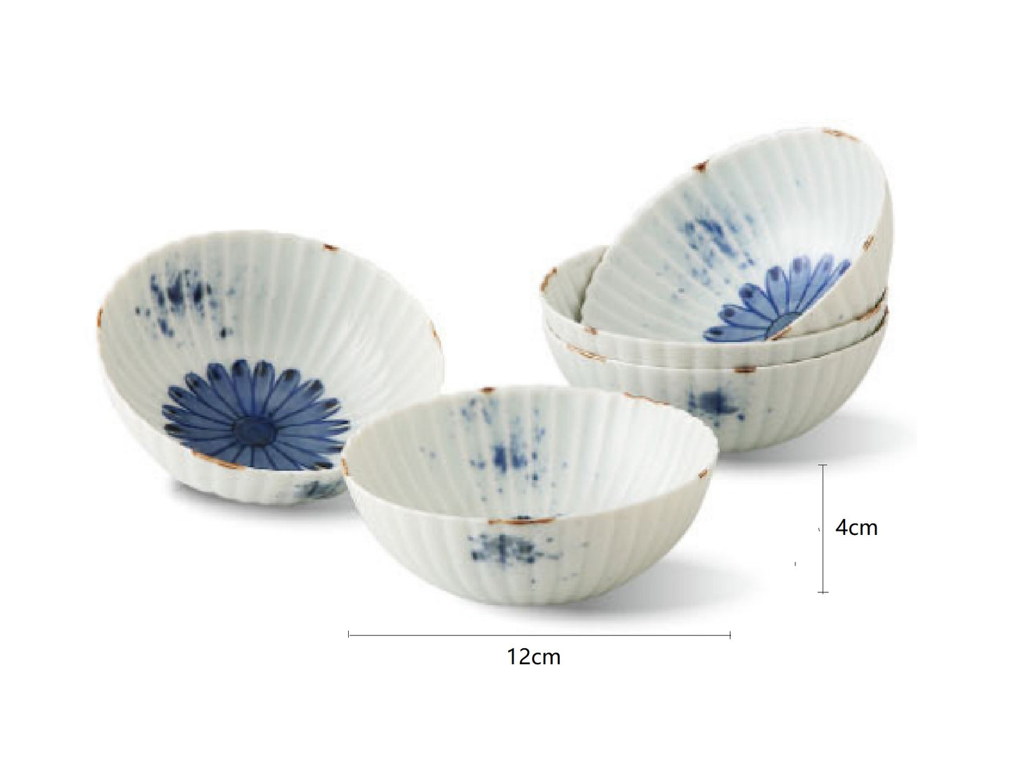 2023420set Ran Hua Hui Chrysanthemum Small Bowl 12*4cm 5Pcs/Unit