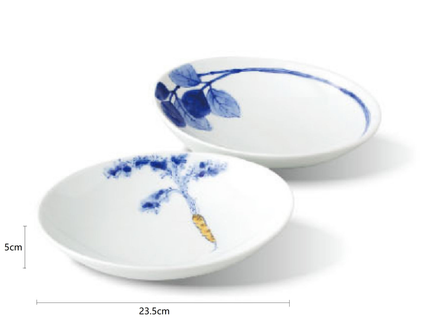 2023424set Ran Xun Cai Deep Oval Plate 23.5*19.5*5cm 2Pcs/Unit