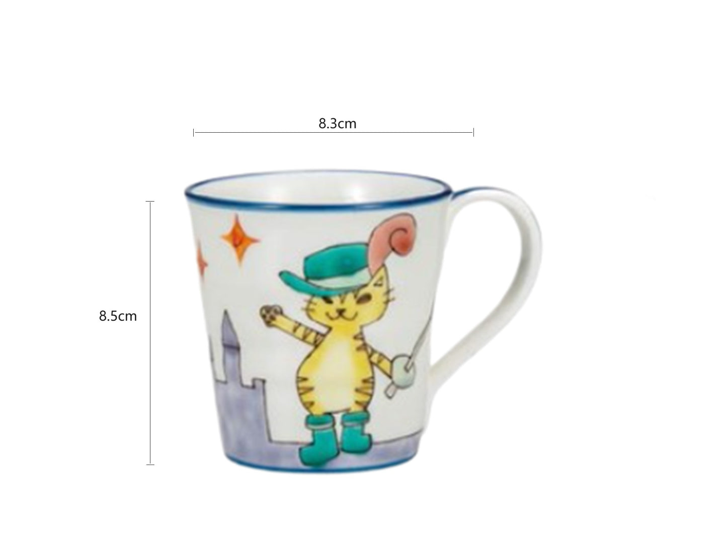 2024451 Kutani-Ware Green Boots Cat Mug 8.3*8.5cm