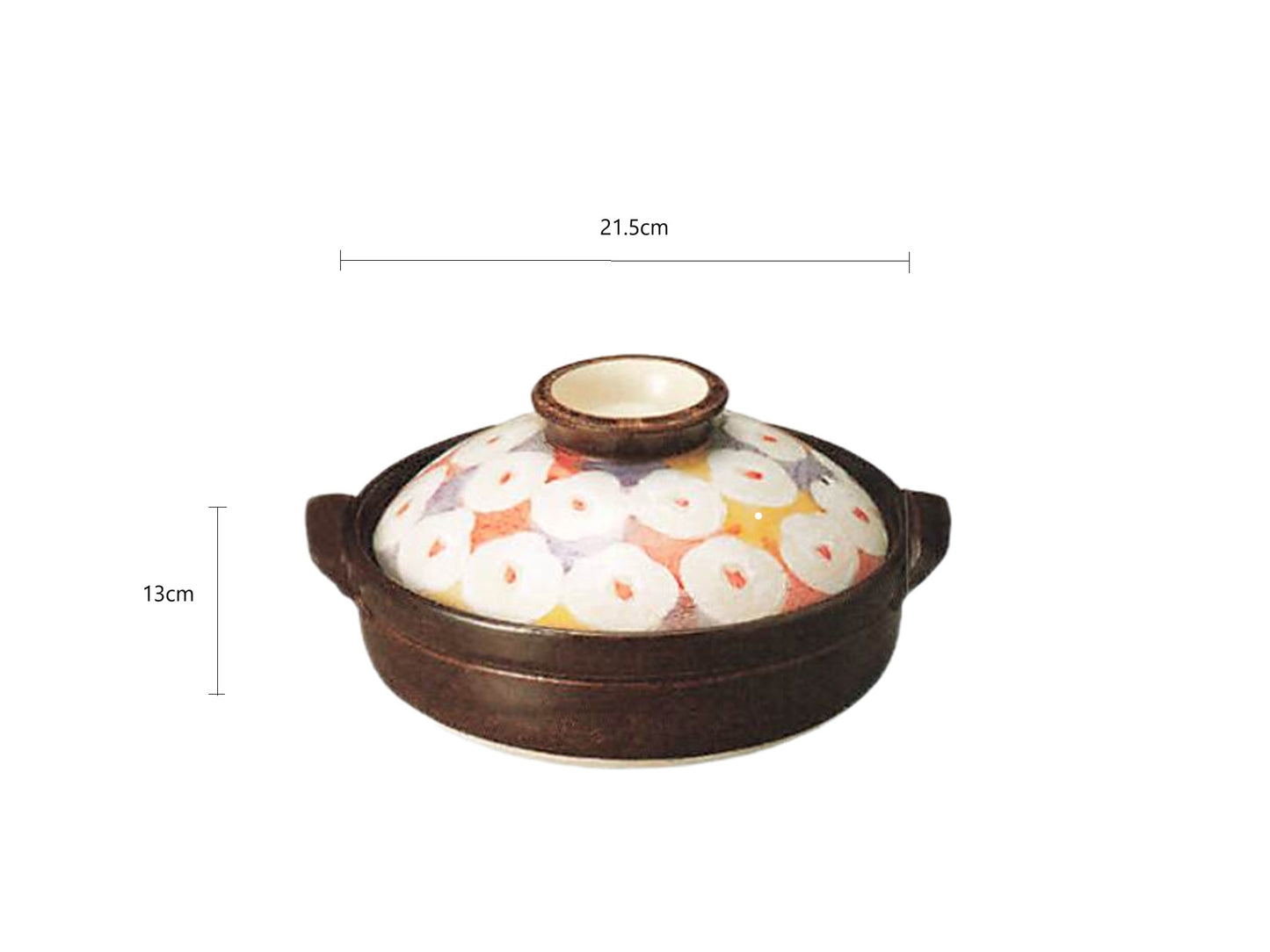 2024482/2024483 Banko Yaki Coloful Flower No.8/No.7 Deep Pot Set