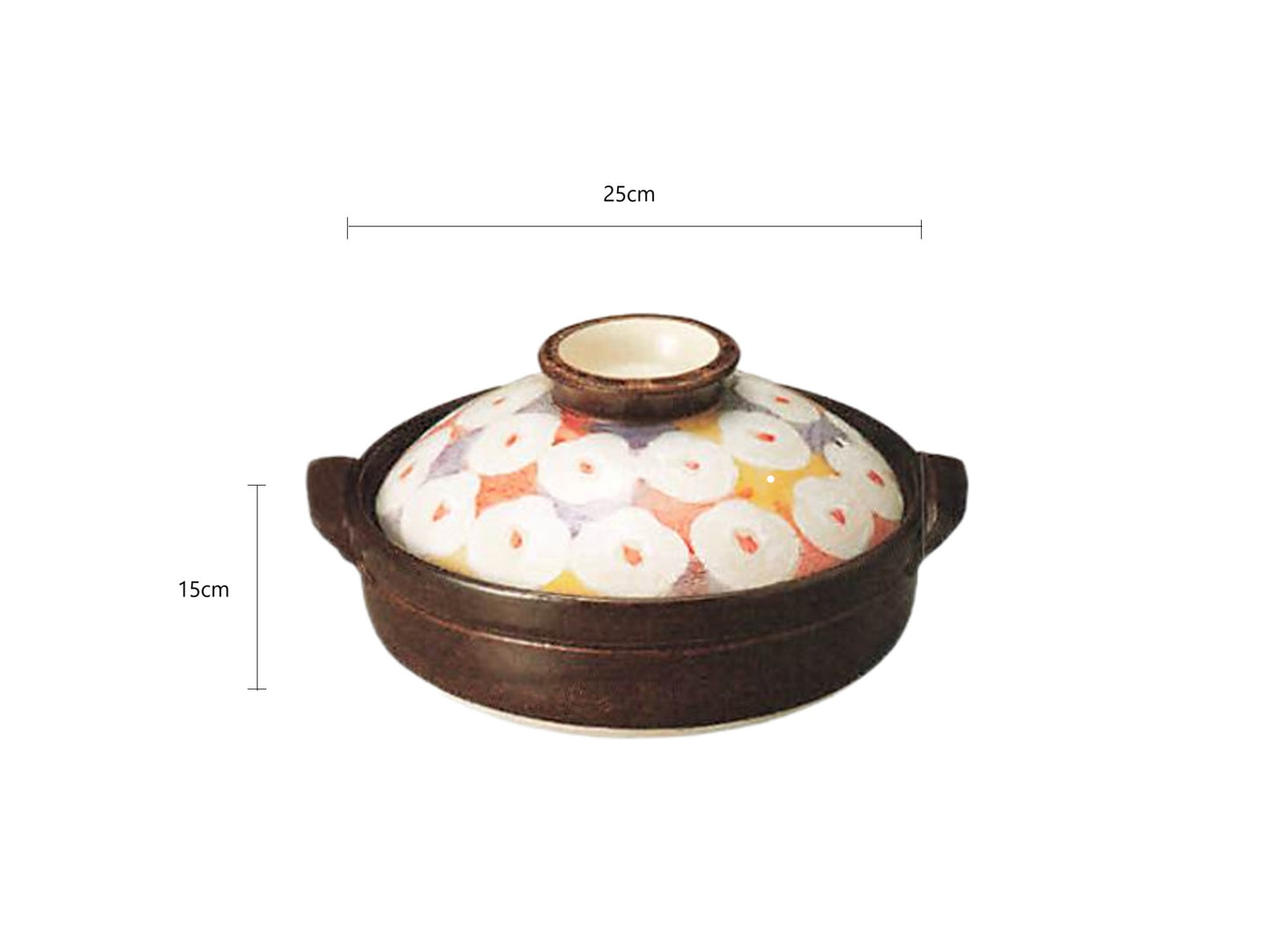 2024482/2024483 Banko Yaki Coloful Flower No.8/No.7 Deep Pot Set