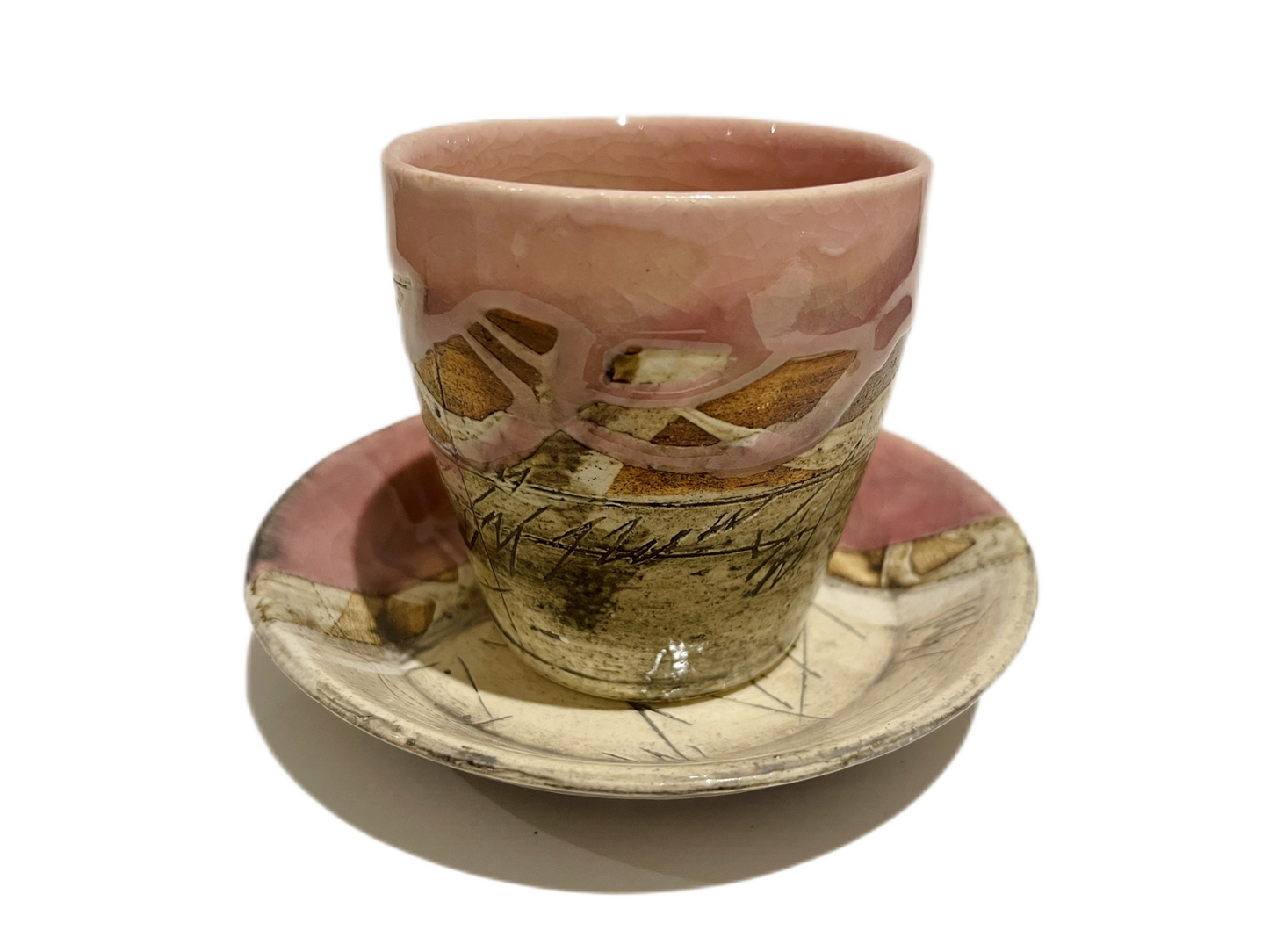 2023304set Pink Shan Lu Handmade Cup Set 8.4*8.5cm