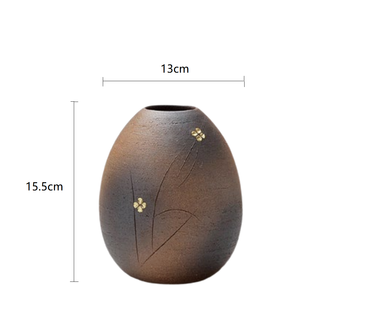 SP3023113 Brown Flower Pattern Handmade Vase 13*15.5cm