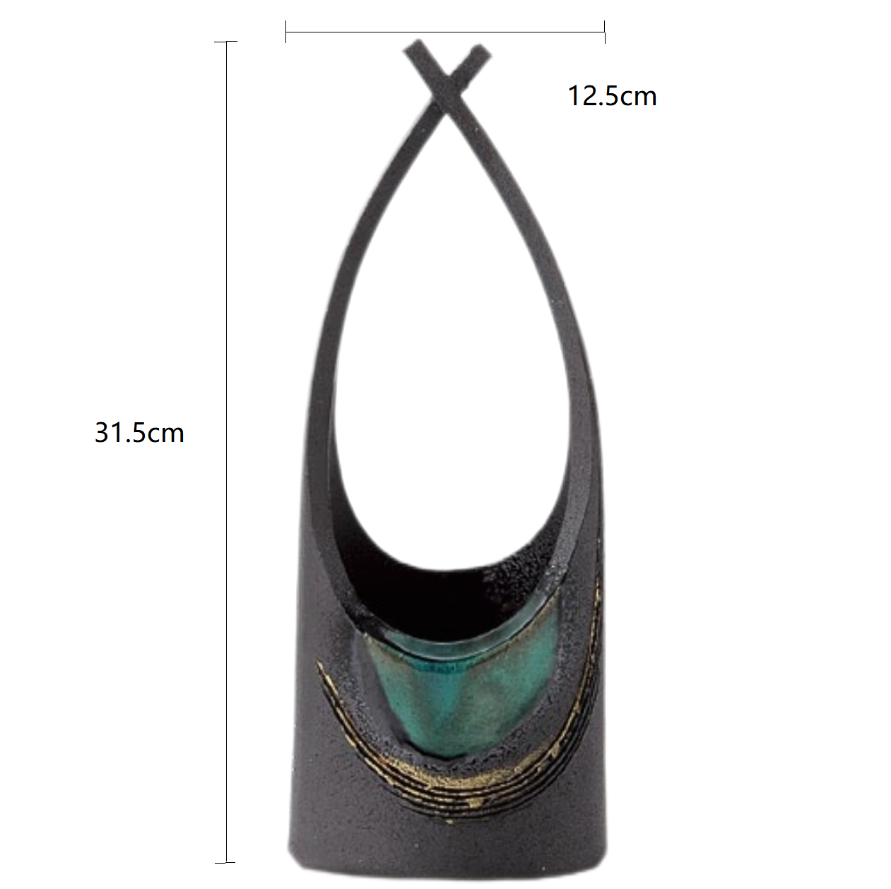 SP3023118 Green And Gold Handmade Vase 12.5*9*31.5cm