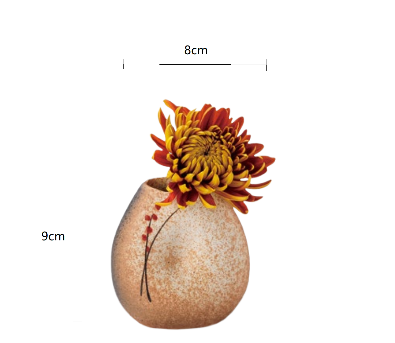 SP3023119 Red Dot Handmade Vase 8*5.5*9cm