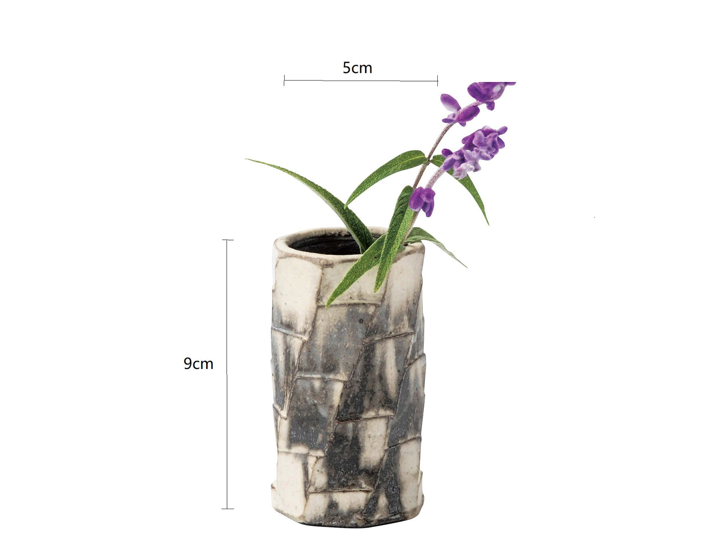 SP3023151 Black Brush And White Background Handmade Vase 5*9cm