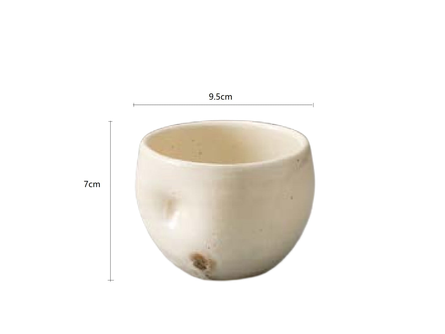 SP3023183 White Concave Handmade Curved Belly Cup 9.5*7cm