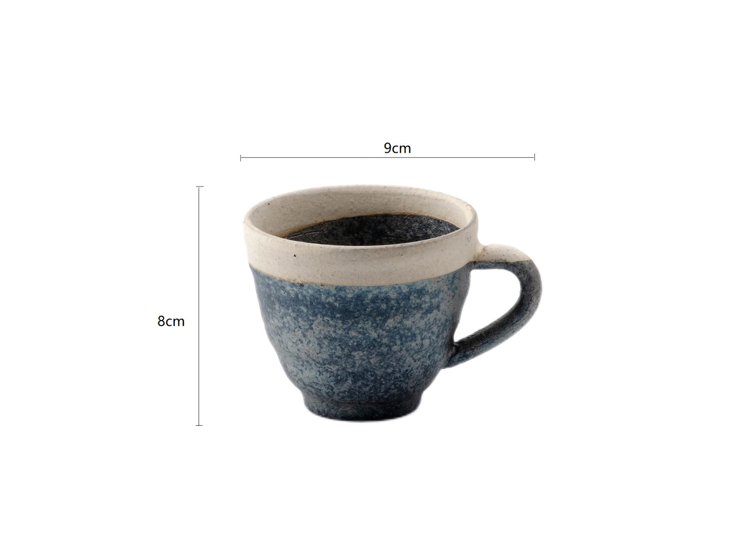 SP3023193 White Border Handmade Cup 9*8cm