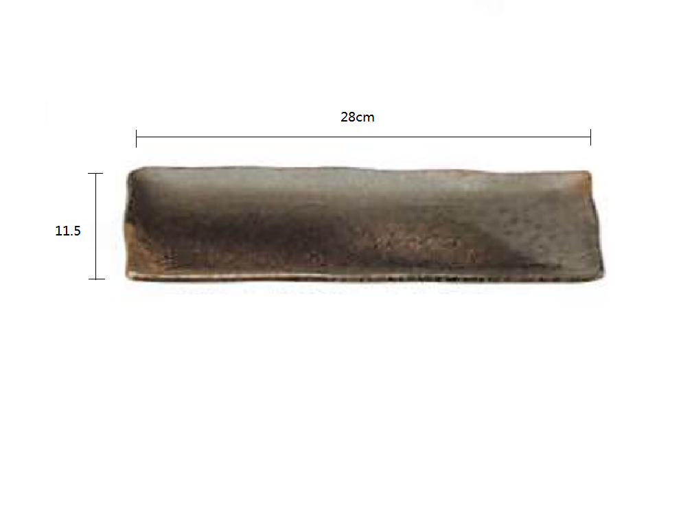 2023241 Xiao He Deep Black 28*11.5cm Rectangular Plate