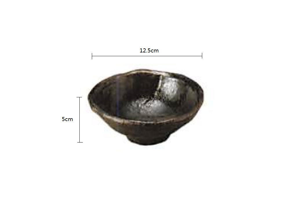 2023242 Xiao He Deep Black No.4 12.5*5cm Small Deep Bowl