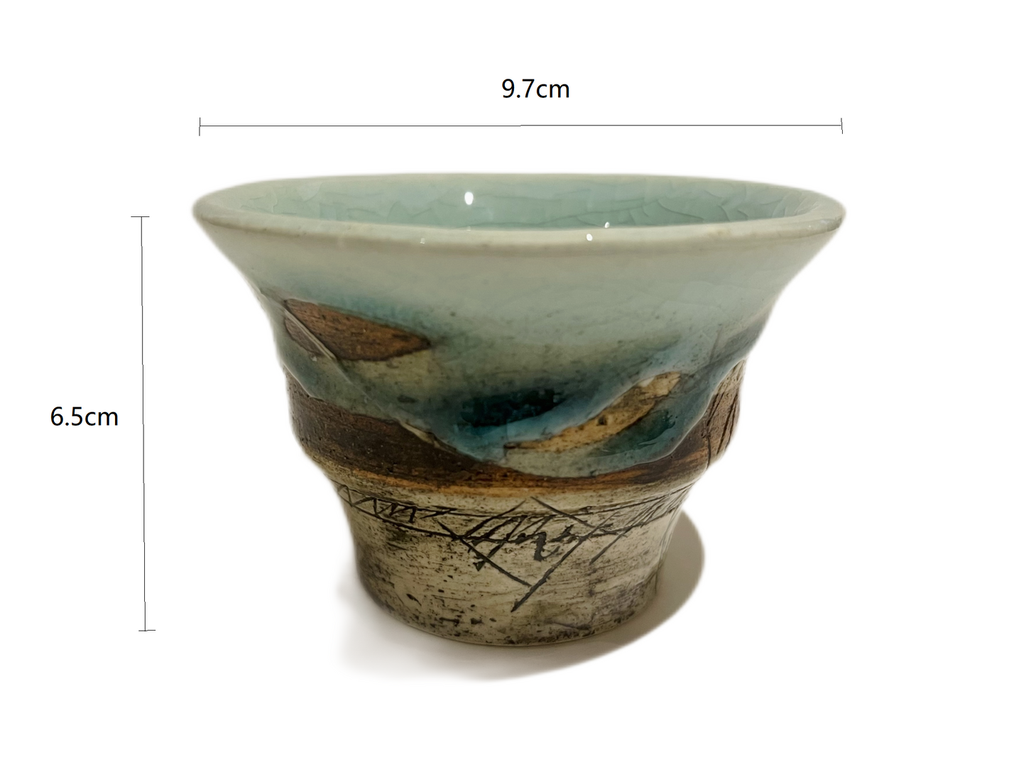2023313/2023314/2023315 Pink/Sky Blue/Dark Blue Big Open Handmade Cup 9.7*6.5cm