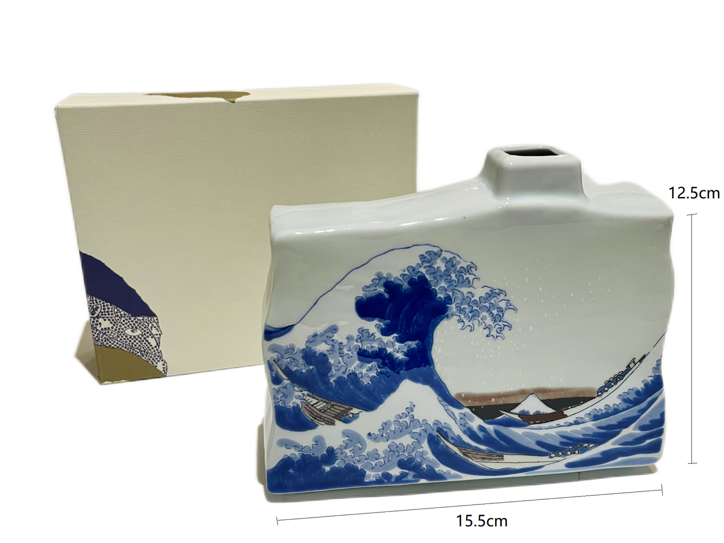 2023374 Kutani-Ware No.5 Spoondrift Vase 5*15.5*12.5cm With Gift Box