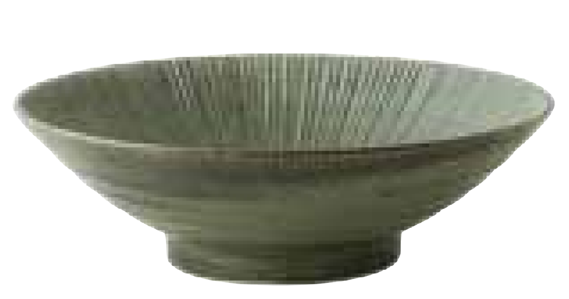 2023381/2023382 Qian Duan Green/White No.8 Salad Bowl 24.5*7.5cm