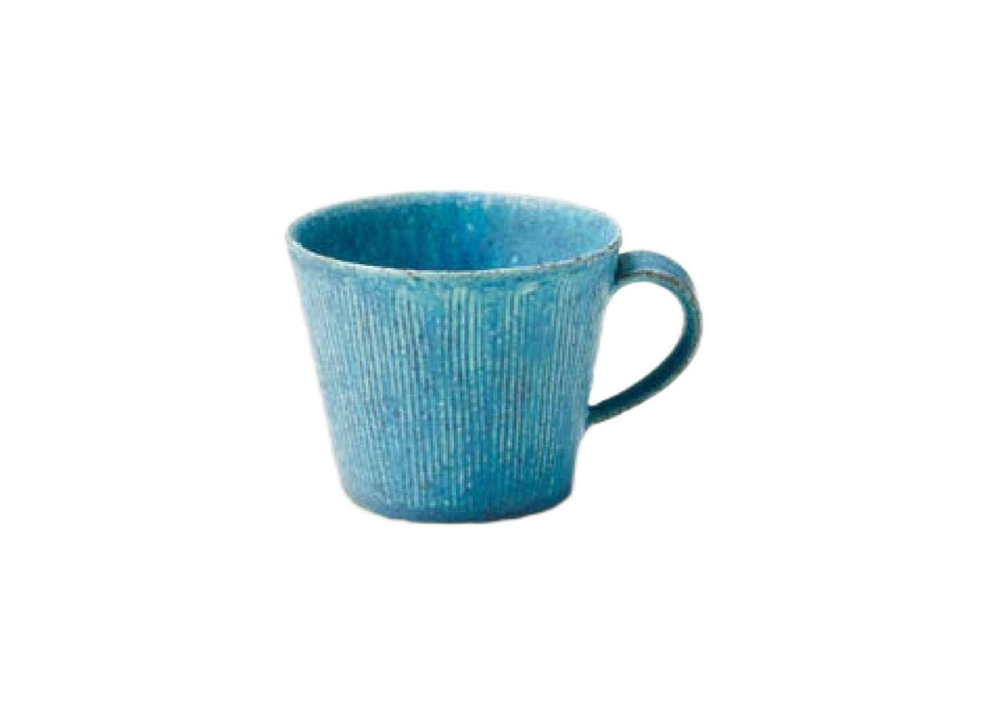 SP3023106/SP3023107 White/Cyan Handmade Cup 10*8cm