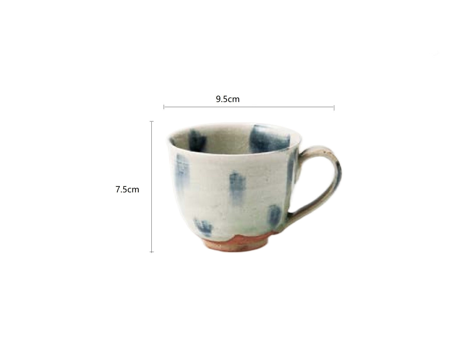 SP3023191/SP3023192 Red Dot/Cyan Dot Handmade Cup 9.5*7.5cm