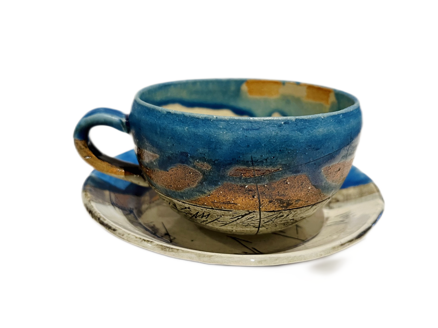 2023309set Dark Blue Handmade Cup Set 10.5*6.8cm