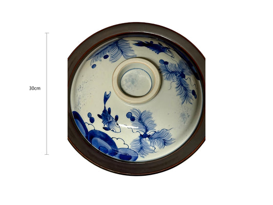 2024485/2024486 Hand Painted Imari Yaki Goldfish/Landscape 30*8.5cm Large Deep Pot With Gift Box