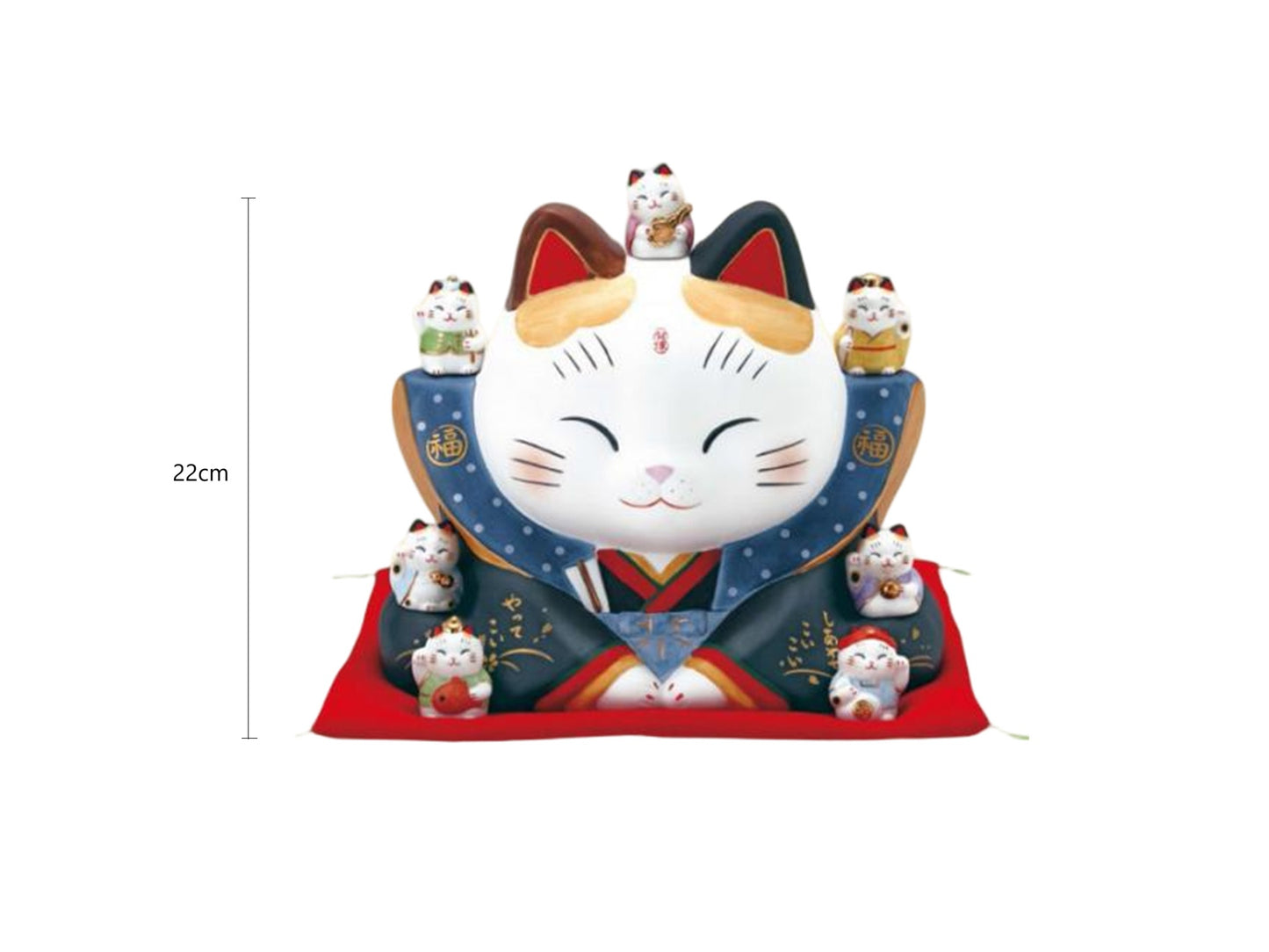 2025513/2025514/2025515set 7539/7845/7900 Colorful Seven Gods Lucky Cat 22cm/Colorful Lucky Cat 12cm/Seven Gods Lucky Cat 3.5cm With Gift Box