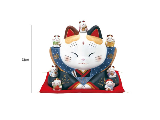 2025513/2025514/2025515set 7539/7845/7900 Colorful Seven Gods Lucky Cat 22cm/Colorful Lucky Cat 12cm/Seven Gods Lucky Cat 3.5cm With Gift Box