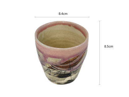 2023304/2023305/2023306 Pink/Sky Blue/Dark Blue Shan Lu Handmade Cup 8.4*8.5cm