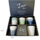 2024443set/2024444set Blue And Green/Glaze Zen Five Cups 8.5*10㎝ With Gift Box