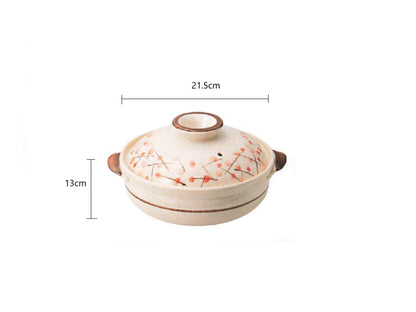 2024493/2024484 Banko Yaki Orange Flower No.7/No.9 Deep Pot With Gift Box