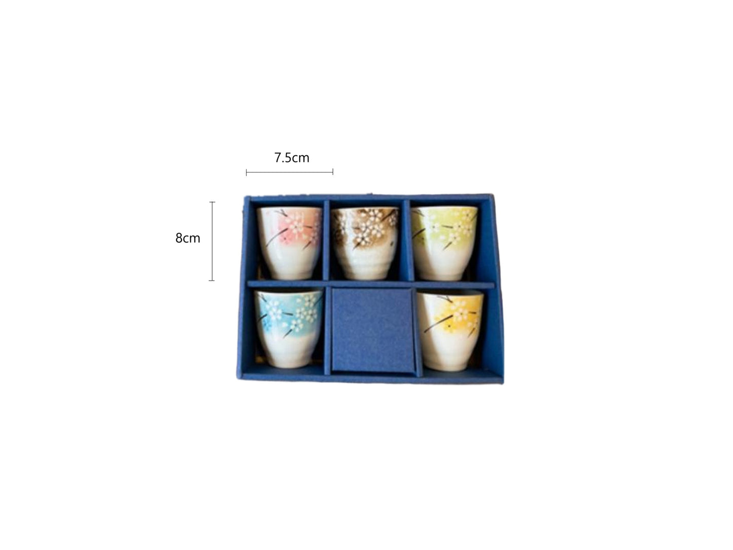 2025502set YMK-5 Beautiful Flower Tea Cup Set 8*7.5cm