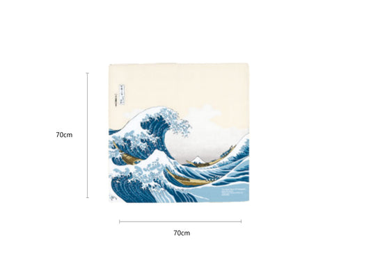 2025526 SP-1895 B Beige Fuji Through Waves Japanese Wrapping Cloth 70*70cm