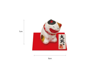 2025533/2025534/2025535 6-1025 A/6-1025 C/6-1026 A Washi Sitting Laughing Calico Cat 9*9*7cm/Sitting Laughing Spotted Cat 9*9*7cm/ Sleeping Laughing Calico Cat 9*9*4cm With Gift Box