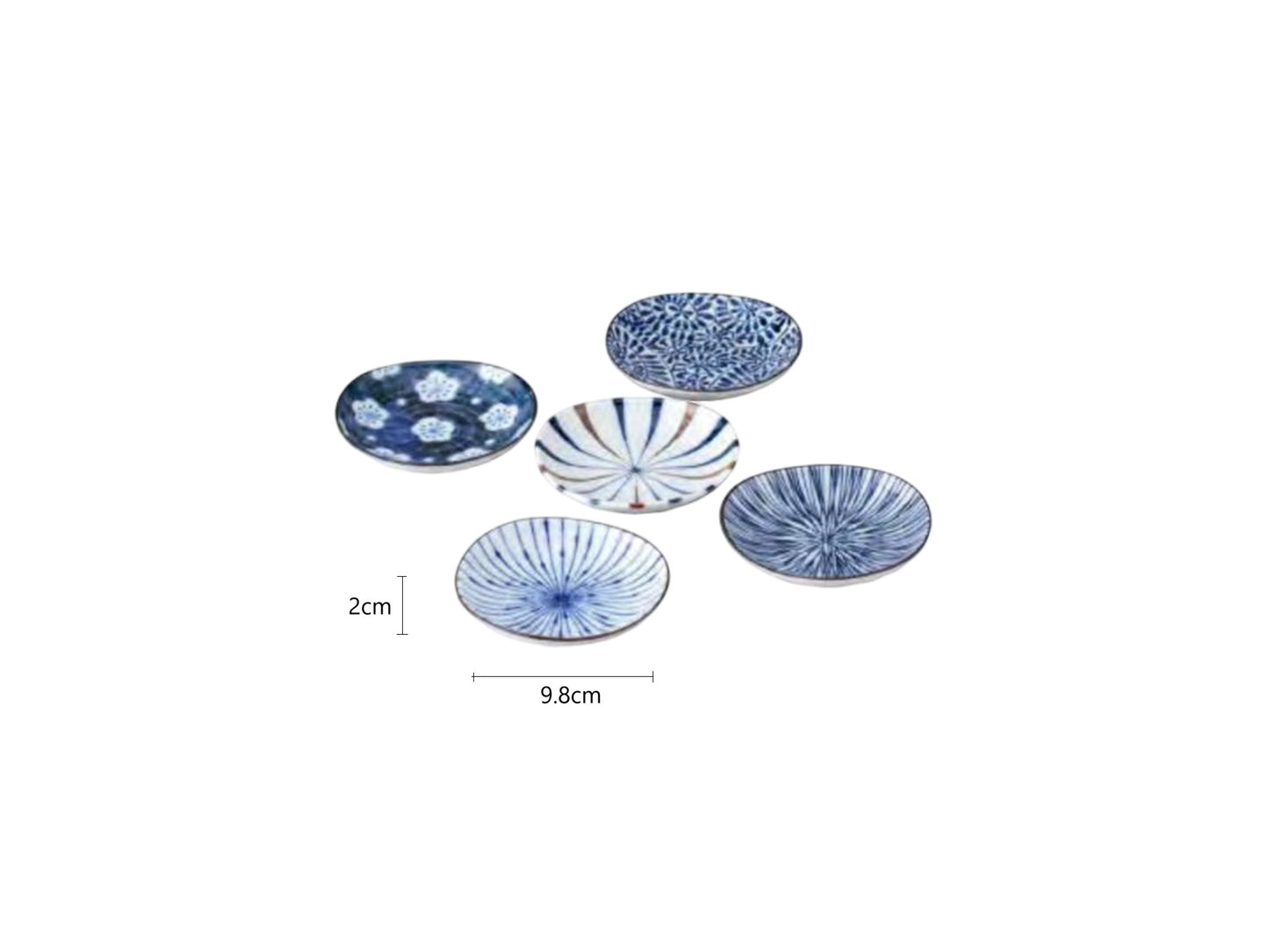 2025540set 3-37-2 Indigo Dyed Small Dish Set 9.8*2cm With Gift Box