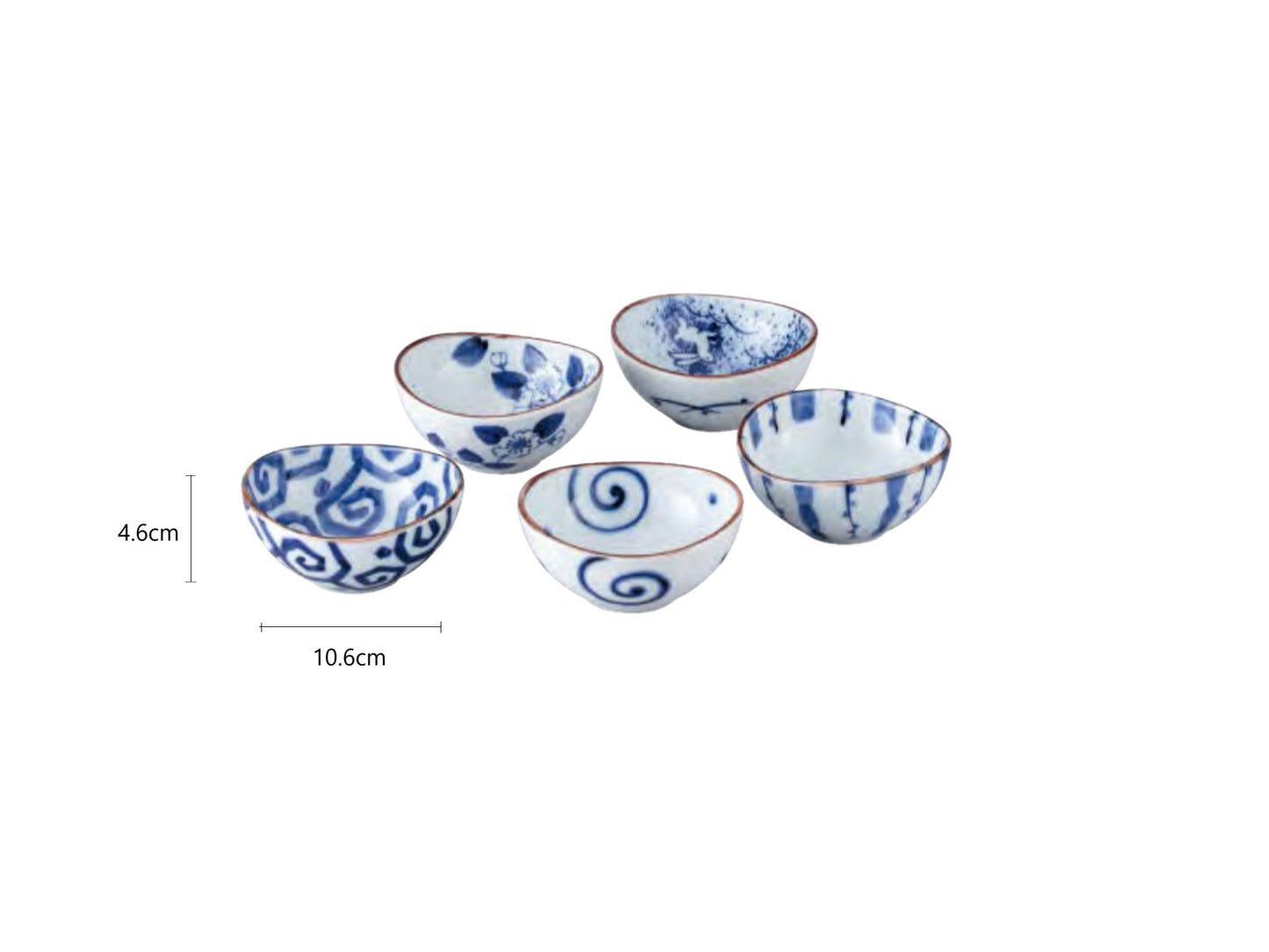 2025542set 3-38-3 Dyeing Workshop Small Oval Bowl Set 10.6*4.6cm With Gift Box