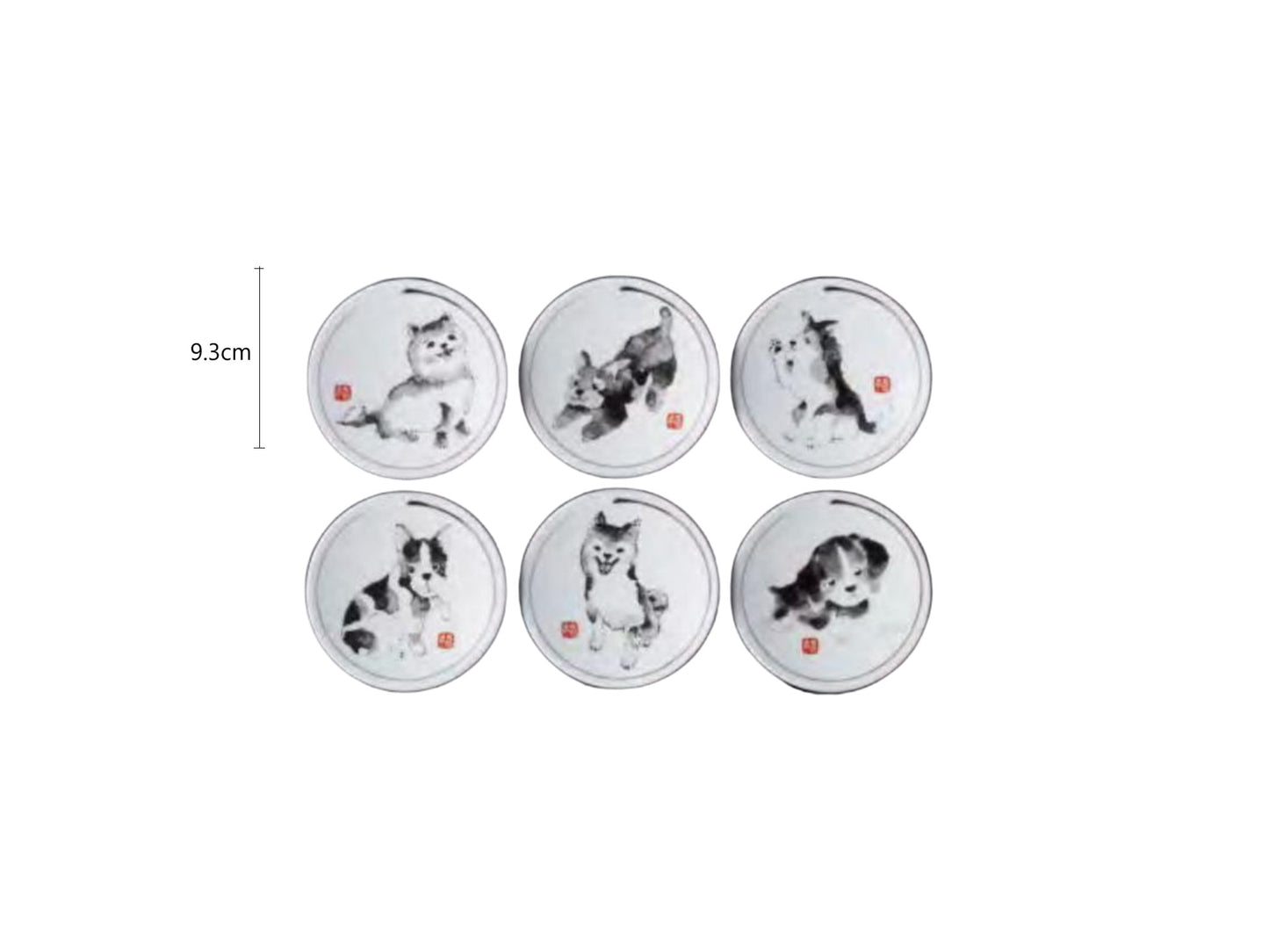 2025543set 3-41-2 Small Dog Dish Set 9.3*1.2cm With Gift Box