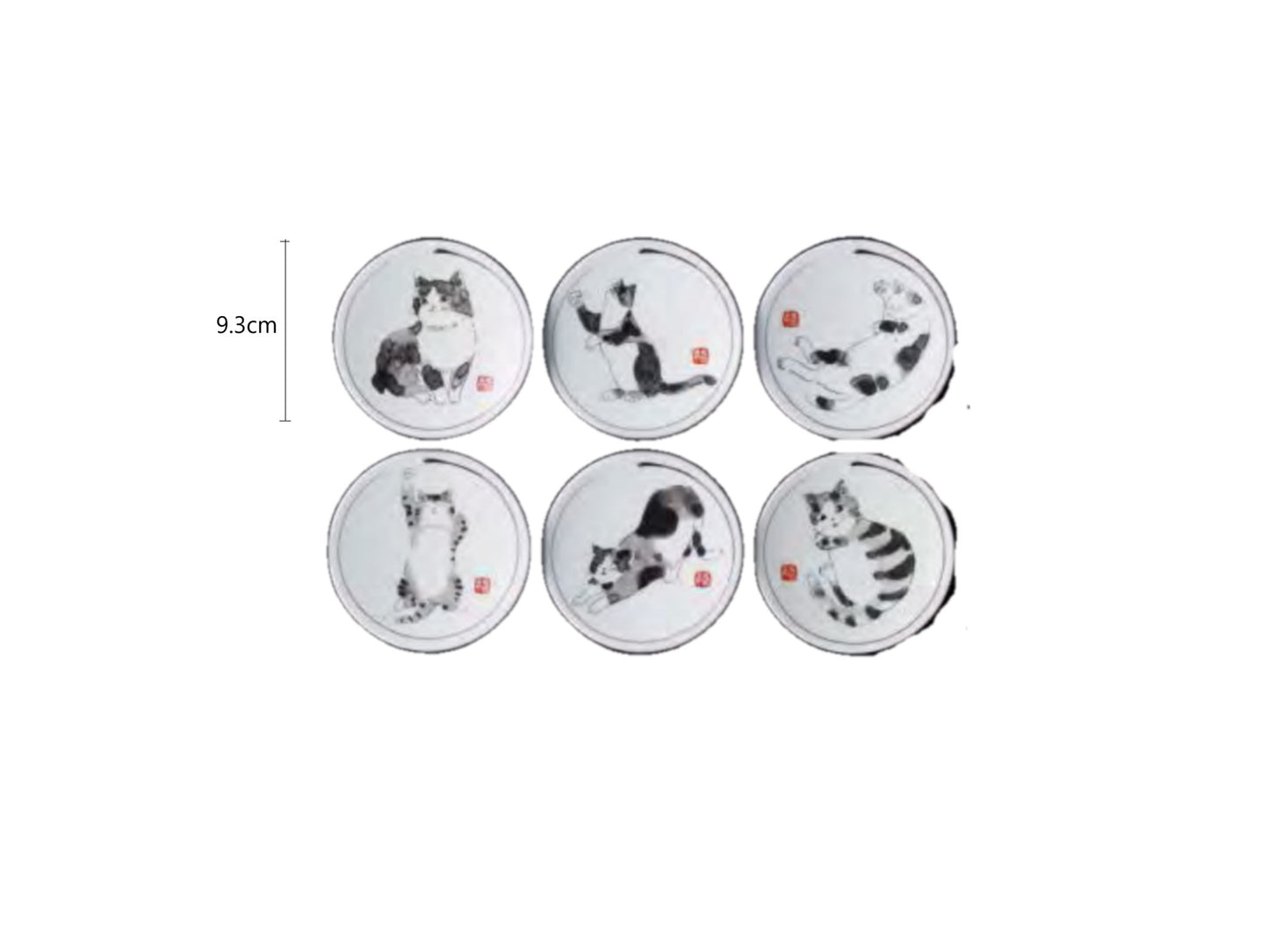 2025544set 3-41-3 Small Cat Dish Set 9.3*1.2cm With Gift Box