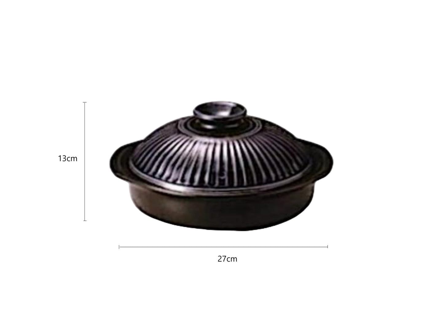 2025553 6-46081 Banko Yaki Black No.8 Deep Pot 25×27×13cm
