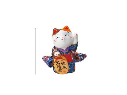 2025517/2025518/2025519/2025520 7418/7417/7356/7358 Colorful Kimono Health Lucky Cat 10cm/Colorful Kimono Fortune Lucky Cat 10cm/Paw Raising Colorful Kimono Lucky Cat 7cm/Bowing Colorful Kimono Lucky Cat 7cm With Gift Box