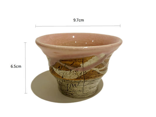 2023313/2023314/2023315 Pink/Sky Blue/Dark Blue Big Open Handmade Cup 9.7*6.5cm