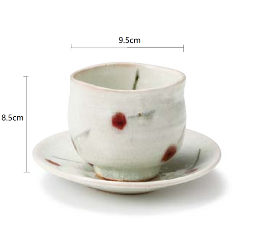 SP3023103 Red Flower Handmade Cup Set 9.5*8.5cm
