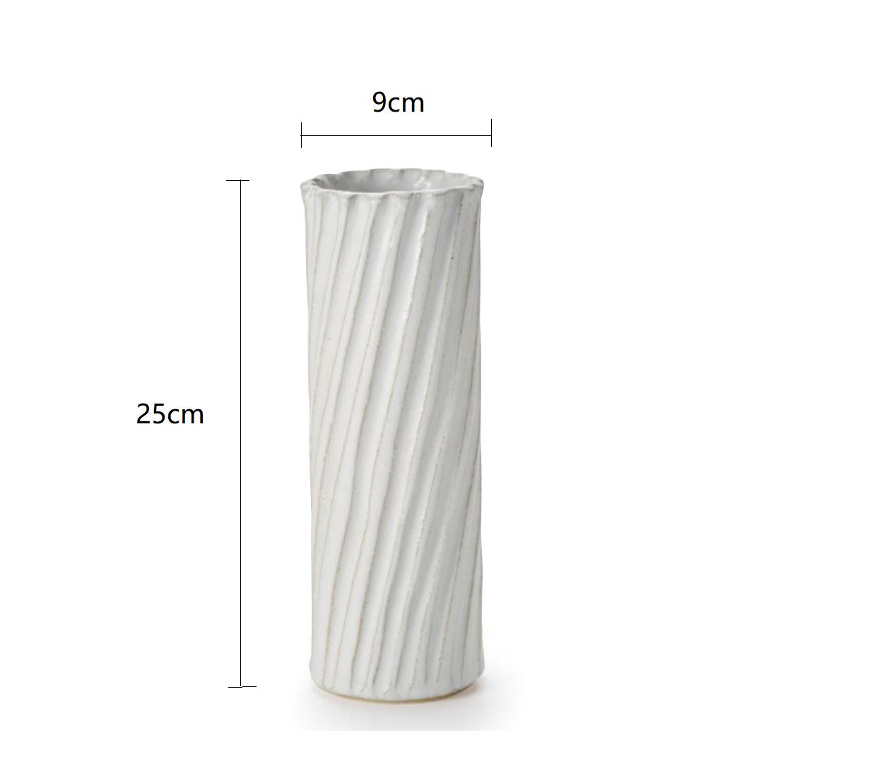 SP3023111 White Twill Handmade Vase 9*25cm