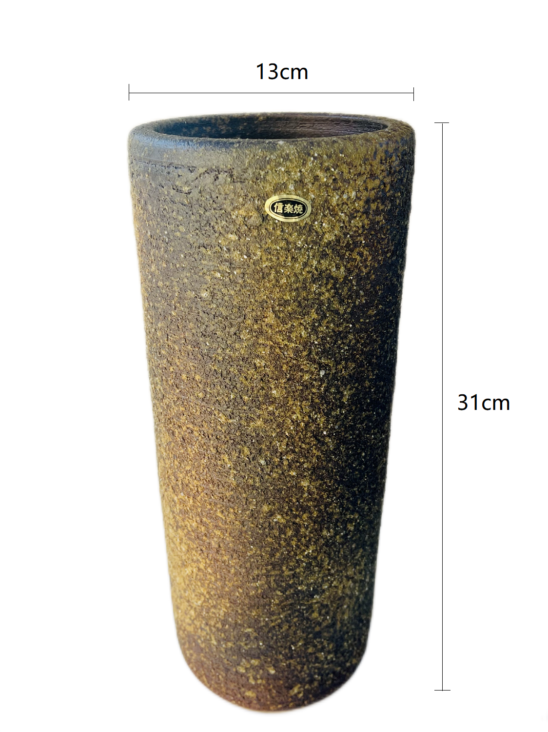 SP3023130 Shigaraki Yaki Ancient Handmade Cylindrical Vase 13*31cm