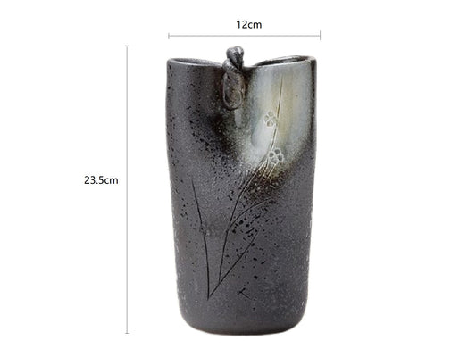 SP3023143 Black Pattern Handmade Vase 12*10*23.5cm