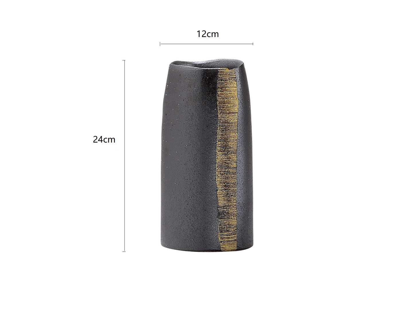 SP3023147 Black With Gold Handmade Vase 12*9*24cm