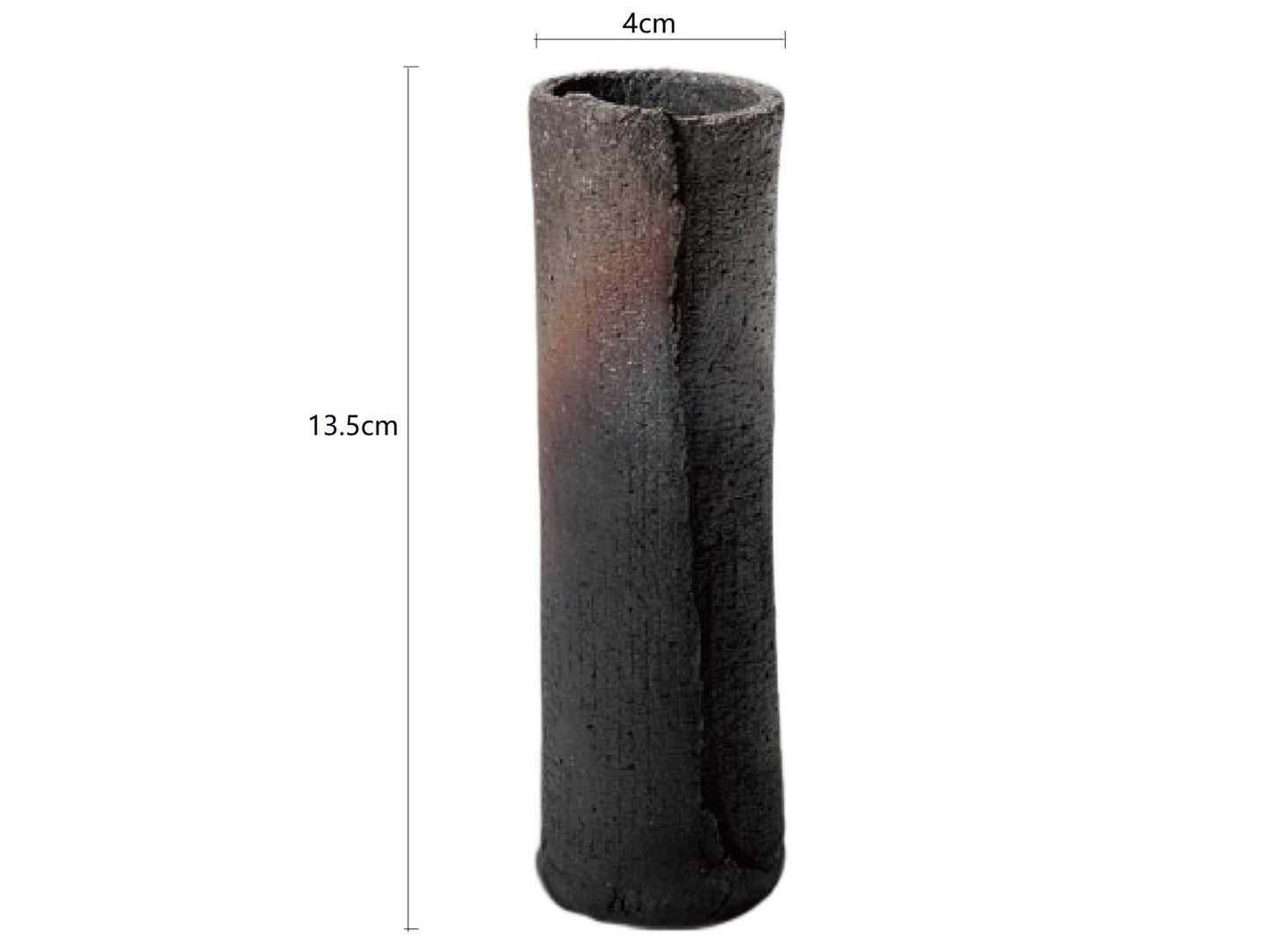 SP3023149 Black Cylinder Handmade Vase 4*13.5cm