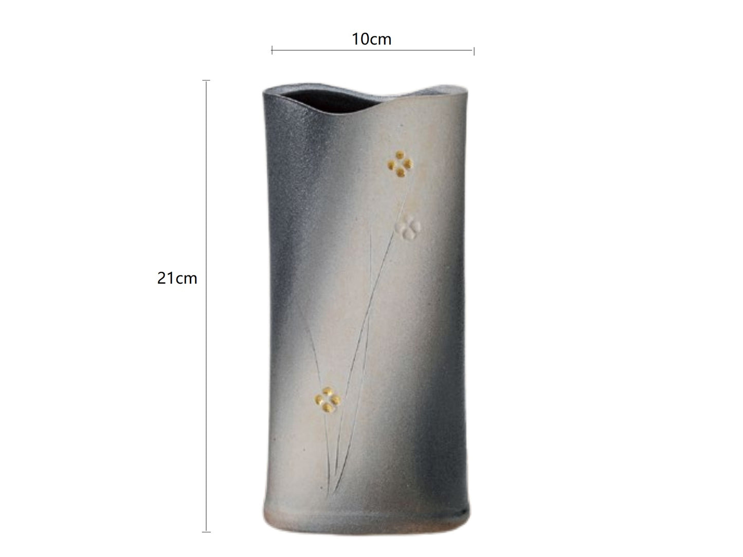 SP3023154 Grey Pattern And Diagonal Bottom Handmade Vase 10*5*21cm